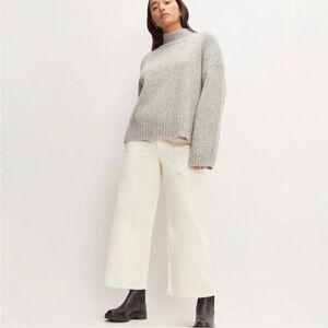 Everlane Gardener Pants Cream Corduroy Wide Leg Pants